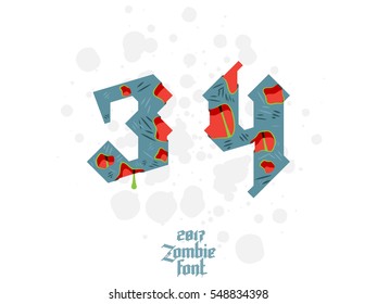 Zombie alphabet set. New modern custom gothic font