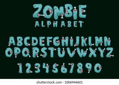 Zombie Alphabet Vector Illustration