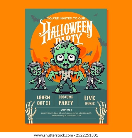 Zombie Apocalypse Halloween Bash Flyer Template