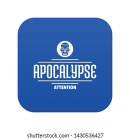 Zombie apocalypse icon blue vector isolated on white background