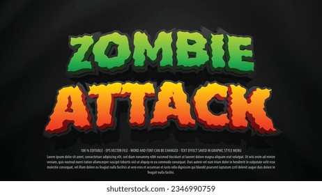 Zombie attack editable text effect - Halloween theme text effect