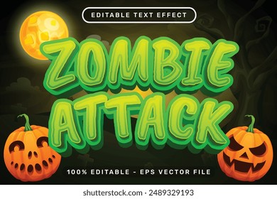 zombie attack halloween text effect and editable text effect with halloween background