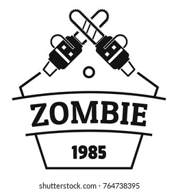 Zombie attack logo. Simple illustration of zombie attack vector logo for web