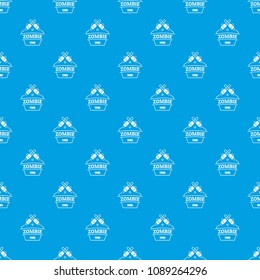 Zombie attack pattern vector seamless blue repeat for any use