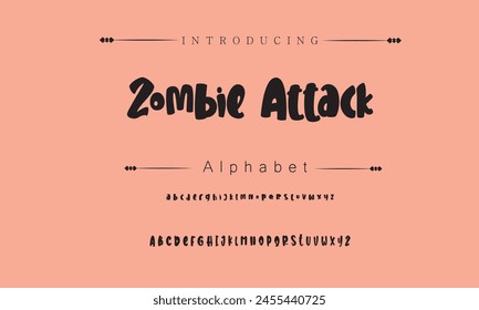 Zombie Attack Signature Font Calligraphy Logotype Script Brush Font Type Font lettering handwritten