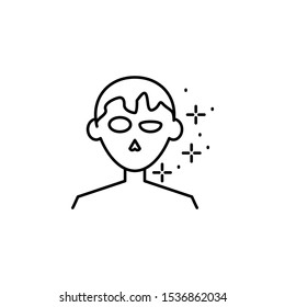 Zombie, avatar icon. Simple line, outline vector of horror icons for ui and ux, website or mobile application