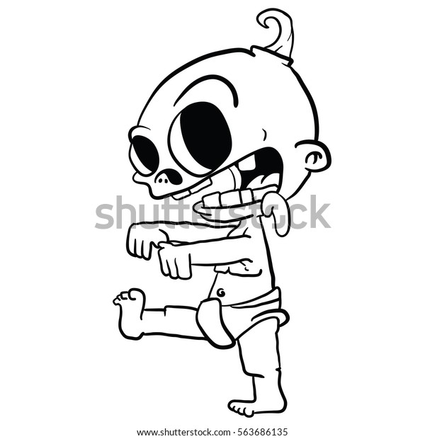 Zombie Baby Cartoon Illustration Stock Vector (Royalty Free) 563686135