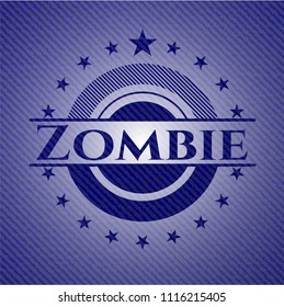 Zombie badge with jean texture