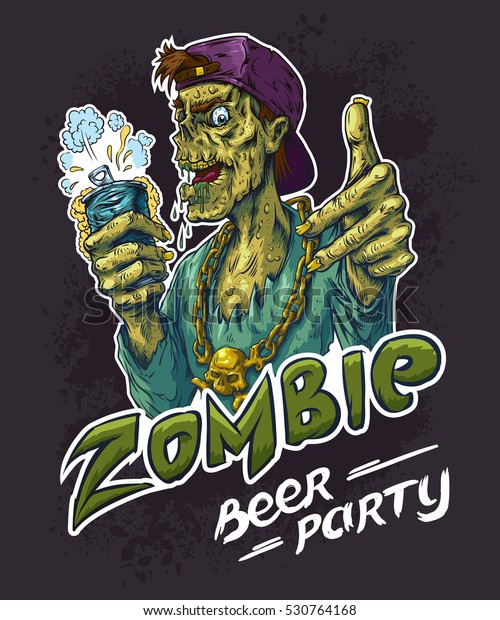 Zombie Beer Party Vector Illustration Tshirt Stock Vector (Royalty Free) 530764168