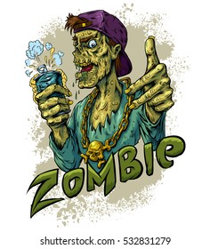 Ilustración vectorial de fondo blanco de cervecería zombie.  Diseño de camisetas. Ilustración vectorial adhesiva. Diseño de afiches.