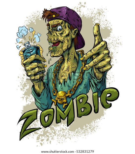 Zombie Beer Party White Background Vector Stock Vector (Royalty Free) 532831279