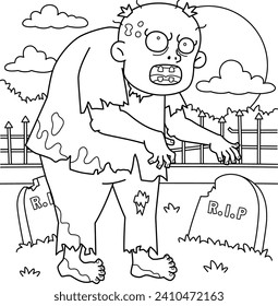 Zombie Big Man Coloring Page for Kids