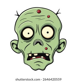 Zumbi com grandes desenhos animados de espinhas vermelhas