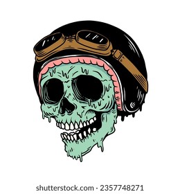 Zombie biker. Dead racer. Design element for t shirt, poster, card, emblem