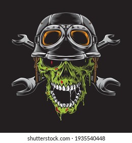 zombie biker head vector logo