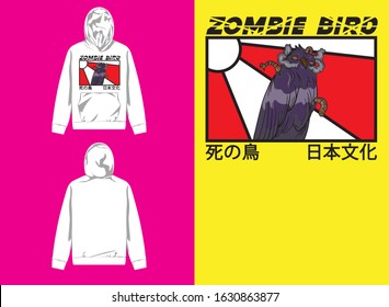 zombie bird hoodie japanese street wear
japanese translate: bird of death japan culture