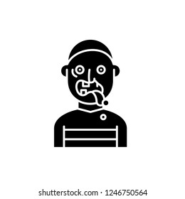 Zombie black icon, vector sign on isolated background. Zombie concept symbol, illustration 