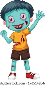 Zombie Boy cartoon vector art and illustration