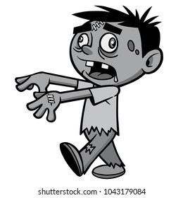 Zombie Boy Illustration - A vector cartoon illustration of a Halloween Zombie Boy.