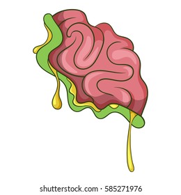 Zombie brain icon. Cartoon illustration of zombie brain vector icon for web