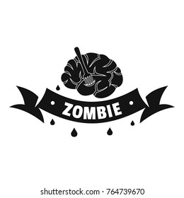 Zombie brain logo. Simple illustration of zombie brain vector logo for web