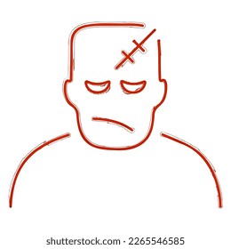 zombie brush on white background, vector illustration.