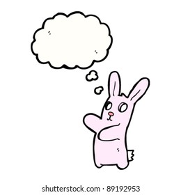 zombie bunny rabbit with thought bubble cartoon