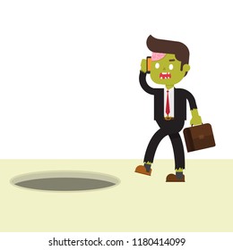 zombie businessman didnt aware of his surrounding