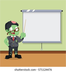 zombie businessman doing presentation