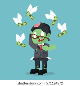 zombie businessman dont have any money in pocket