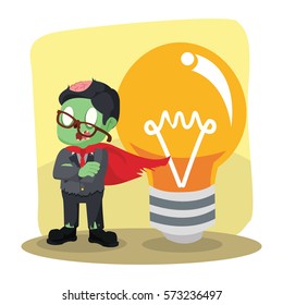 zombie businessman heroes with big bulb
