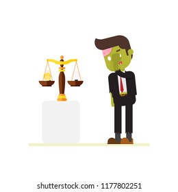 zombie businessman scaling idea bulb