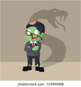 zombie businessman with shadow snake