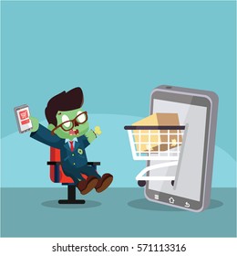 zombie businessman successfully ordering stuff