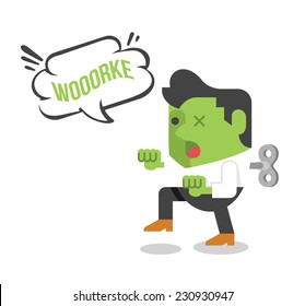 Zombie businessman. Vector flat illustration