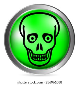 Zombie button on white background. Vector illustration.