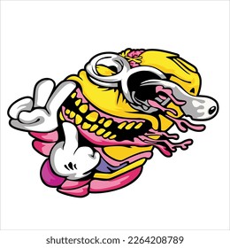 zombie cartoon character on vector art style