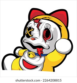 zombie cartoon character on vector art style