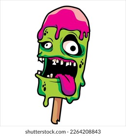 personaje de caricatura zombi sobre el estilo del arte vectorial