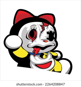 personaje de caricatura zombi sobre el estilo del arte vectorial