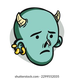zombie cartoon character on vector art style