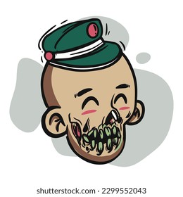 zombie cartoon character on vector art style