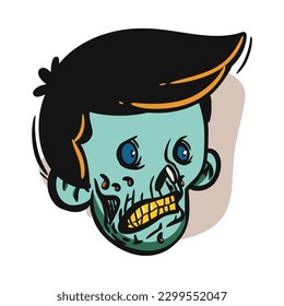 zombie cartoon character on vector art style