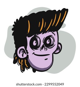 zombie cartoon character on vector art style