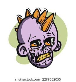 zombie cartoon character on vector art style