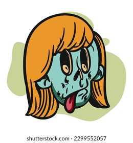 zombie cartoon character on vector art style