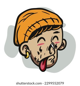zombie cartoon character on vector art style