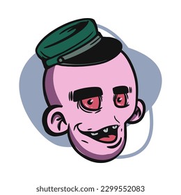zombie cartoon character on vector art style
