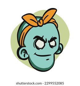 zombie cartoon character on vector art style
