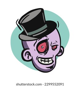 zombie cartoon character on vector art style